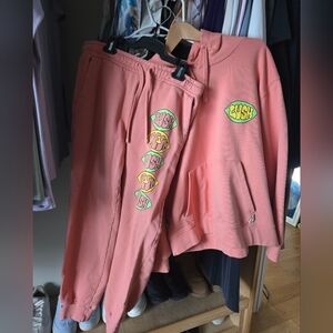 Matching Hoodie and Sweatpants Jogger Set in Peach from LUSH 100% Organic Cotton